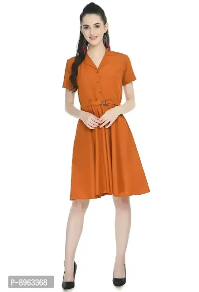 TOGZZ Women's Knee Length Dress (Rust S)