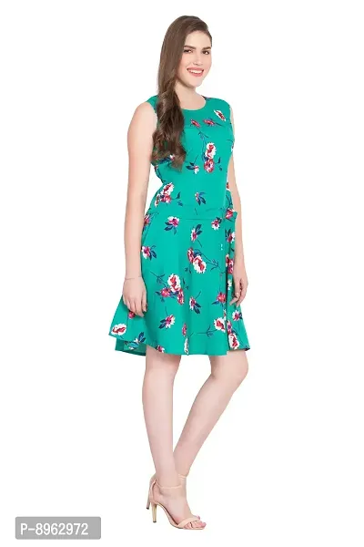 RUDRAKRITI Women's Fit and flare Dress with Free Mask-thumb5