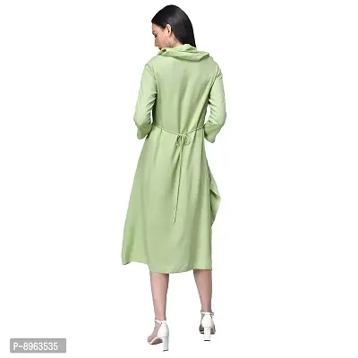 RUDRAKRITI Women Cowl Neck Dress sea Green-thumb2