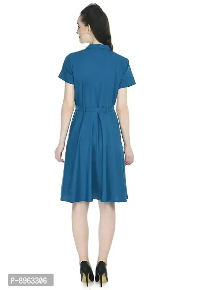 TOGZZ Women's Knee Length Dress (Blue M)-thumb3