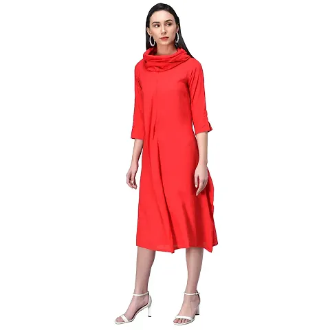 RUDRAKRITI Women Cowl Neck Dress