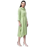 RUDRAKRITI Women Cowl Neck Dress sea Green-thumb3