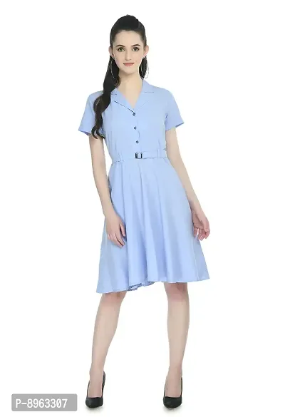TOGZZ Women's Knee Length Dress (Cloud Blue L)