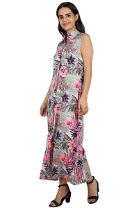 RUDRAKRITI Women Crepe fit and flary Maxi Dress-thumb3