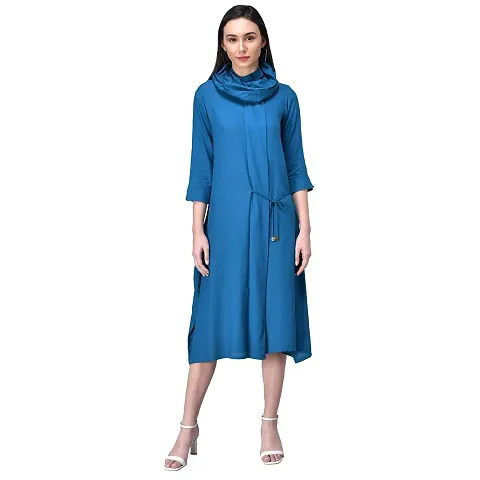 RUDRAKRITI Women Cowl Neck Dress