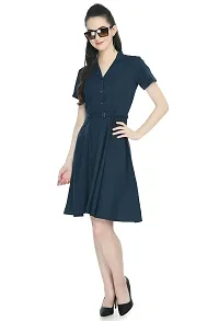 TOGZZ Women's Knee Length Dress (Dark Blue XXL)-thumb1