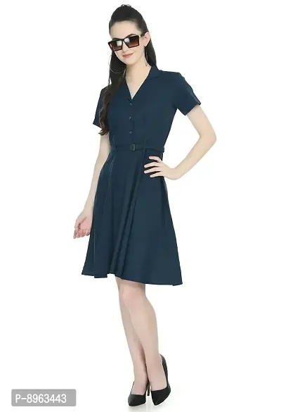 TOGZZ Women's Knee Length Dress (Dark Blue XXL)-thumb2