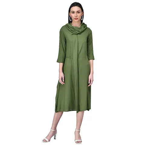 RUDRAKRITI Women Cowl Neck Dress