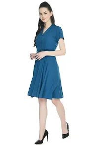 TOGZZ Women's Knee Length Dress (Blue M)-thumb3