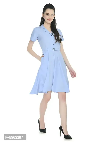 TOGZZ Women's Knee Length Dress (Cloud Blue L)-thumb5