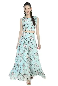 TOGZZ women printed Crop Top  Skirt with duptta set-thumb1