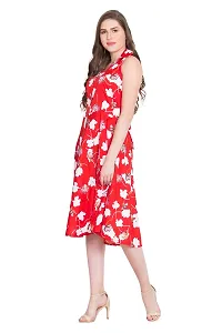RUDRAKRITI Women's Fit and flare Dress with Free Mask-thumb3