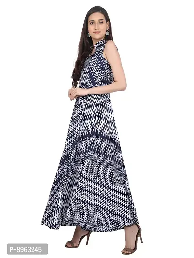 RUDRAKRITI Women Crepe fit and flary Maxi Dress-thumb4