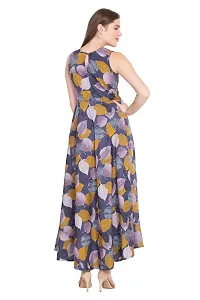 RUDRAKRITI Women Crepe fit and flary Maxi Dress-thumb2