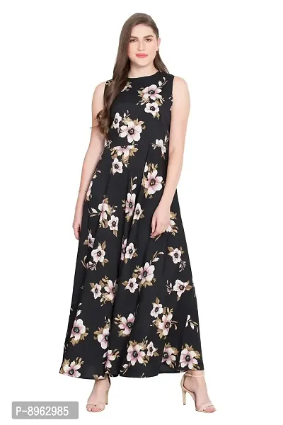 RUDRAKRITI Women Crepe Flared Dress-thumb3