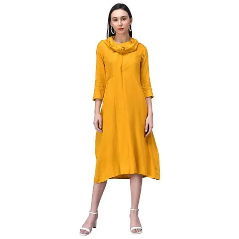 RUDRAKRITI Women Cowl Neck Dress