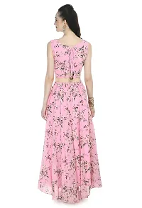 Rudrakriti women pink printed Crop Top  Skirt with duptta set-thumb2