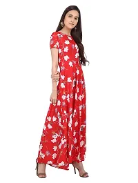 RUDRAKRITI Women Crepe fit and flary Maxi Dress-thumb2