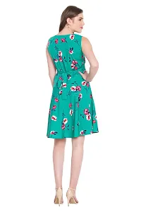 RUDRAKRITI Women's Fit and flare Dress with Free Mask-thumb2