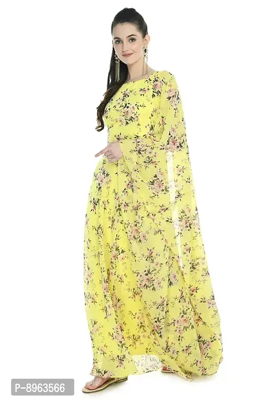 Rudrakriti women lemon yellow printed Crop Top  Skirt with duptta set-thumb4