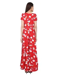 RUDRAKRITI Women Crepe fit and flary Maxi Dress-thumb3