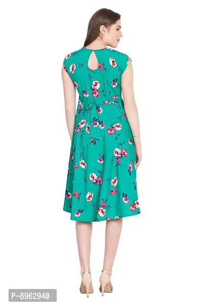 RUDRAKRITI Women's Fit and flare Dress with Free Mask-thumb3