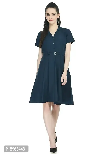 TOGZZ Women's Knee Length Dress (Dark Blue XXL)