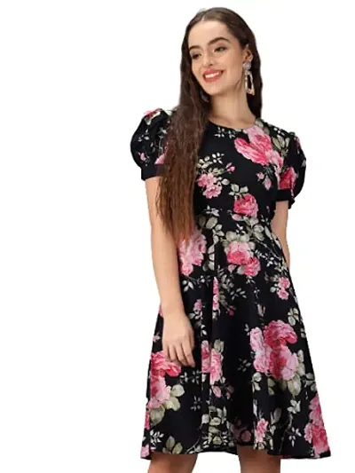 Togzz Women Floral Printed Knee Length Dress