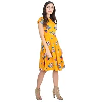RUDRAKRITI Women's Fit and flare Dress with Free Mask-thumb1