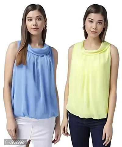 RUDRAKRITI Women Chiffon top (Pack of 2)