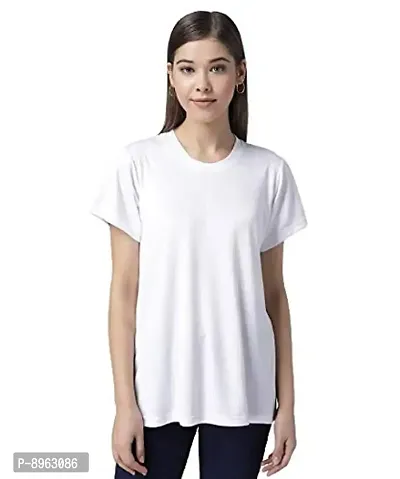 RUDRAKRITI Women Polyster White Solid top-thumb0