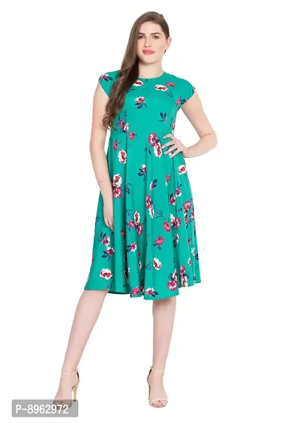 RUDRAKRITI Women's Fit and flare Dress with Free Mask-thumb2