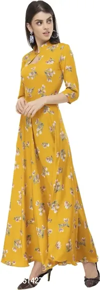 Rudraaksha Women Fit and Flare Yellow Dress-thumb0