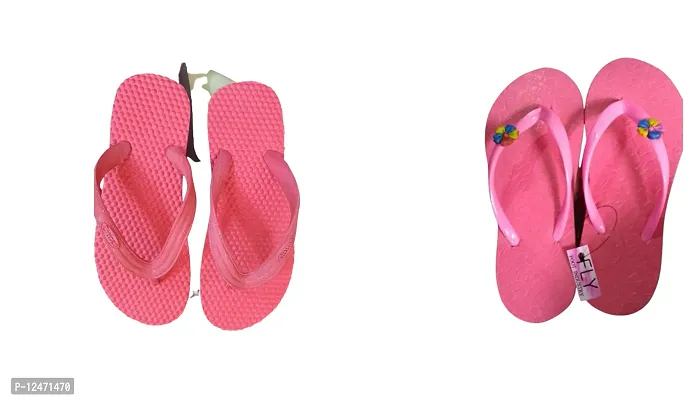 Stylish Multicoloured Rubber  Room Slippers For Men Pack Of 2