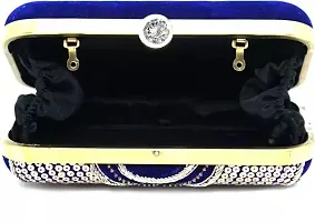 MaFs Blue Embroidered Women clutches For Weddings-thumb3