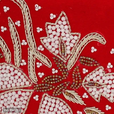 MaFs Beads Embroidered Red Women clutches For Weddings and Parties-thumb2