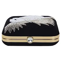 MaFs Embroidered Black Women clutches For Weddings and Parties-thumb2