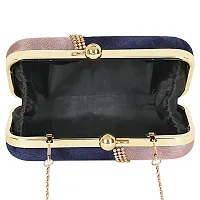MaFs Embelished Women's Clutch Blue and Peach Clutch for weddings and Parties-thumb3