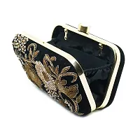 MaFs Embroidered Black Women clutches-thumb2