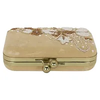 MaFs Beads Embroidered Gold Women clutches For Weddings and Parties-thumb2