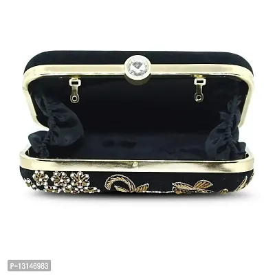 MaFs Embroidered Black Women clutches-thumb4