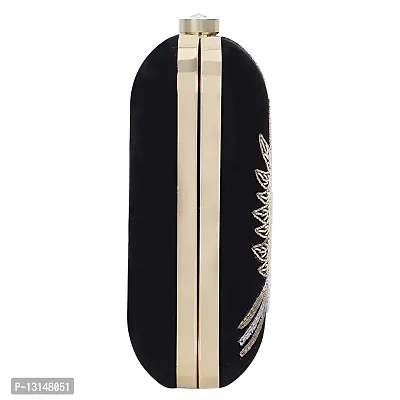 MaFs Embroidered Black Women clutches For Weddings and Parties-thumb4