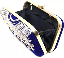 MaFs Blue Embroidered Women clutches For Weddings-thumb2
