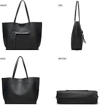 MaFs Women's Black PU Leather Handbag-thumb3