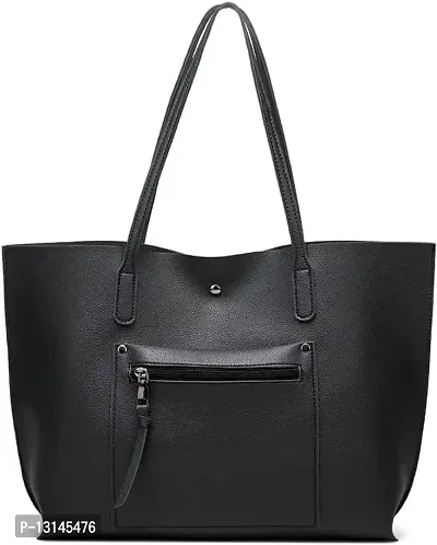 MaFs Women's Black PU Leather Handbag