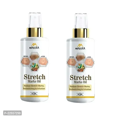 Stretch Marks Oil |For Stretch Marks Removal, Even Toned Skin |With Goodness Natural Oil-Pack Of 2 50Ml