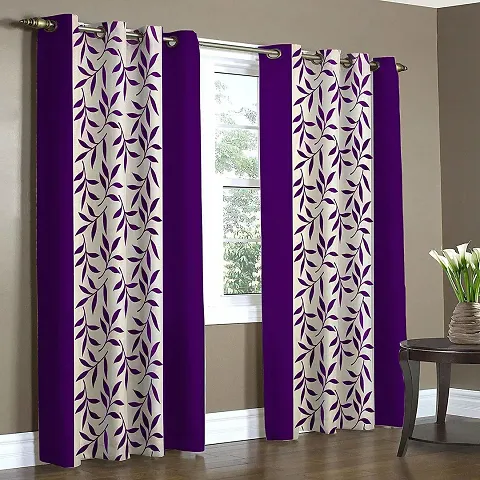 Fancy Polyester Eyelet Fitting Curtains Set Of 1