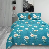 Comfortable Microfiber Double Bedsheet with Two Pillow Covers-thumb1