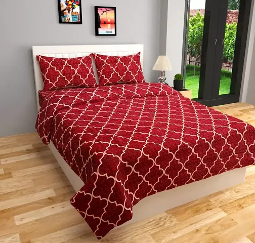 Bedsheet Combo Double Bed (90 x 100 inch / 16 x 24 inch) / Double Bed bedsheet (Fabric Grace Cotton)