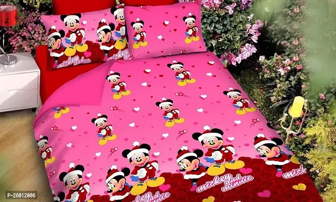 Comfortable Polyester Queen Bedsheet with Two Pillow Covers